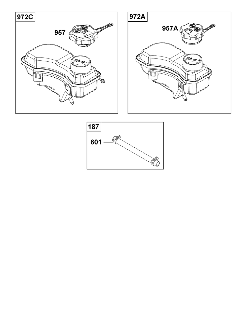 Fuel Supply Group Diagram and Parts List for 104M02-0249-F1 100000 - 19Z999 Briggs and Stratton Engine